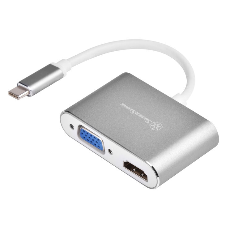 SilverStone SST-EP16C - USB Type-C auf VGA & HDMI Adapter image number 2