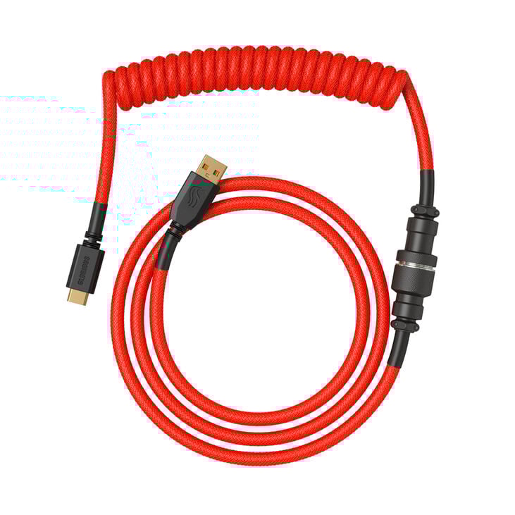 Glorious GMMK Coiled Cable Crimson Red, Spiralkabel, USB-C/USB-A - rot/schwarz image number 1