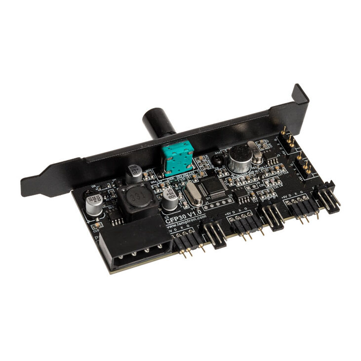 Lamptron CFP30 Fan and RGB LED Controller for PCI Slot - Black image number 1
