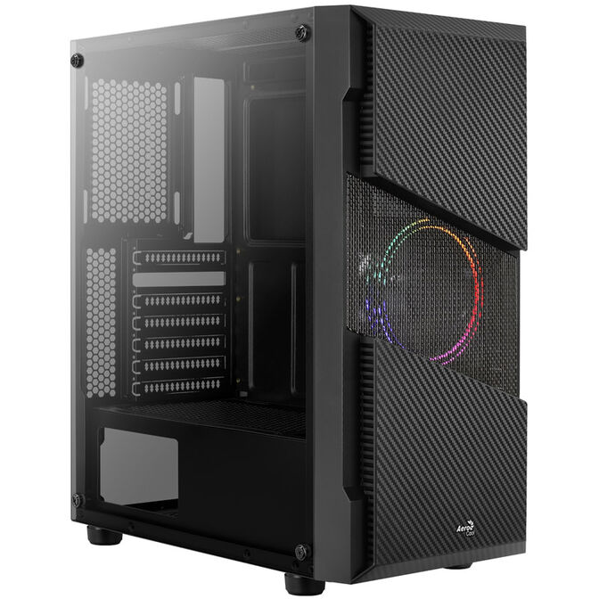 Aerocool Menace Saturn FRGB Mid Tower, Tempered Glass - Black image number 8