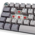Ducky One 3 Mist Grey Mini Gaming Keyboard, RGB LED - MX-Silent-Red image number null