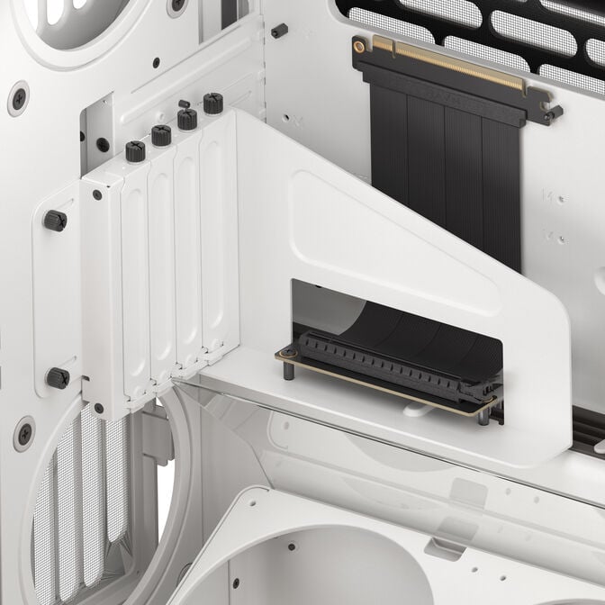 HAVN HS 420 VGPU PC Case, Mid Tower, E-ATX, Tempered Glass, PCIe 5.0 Riser Cable - White image number 7