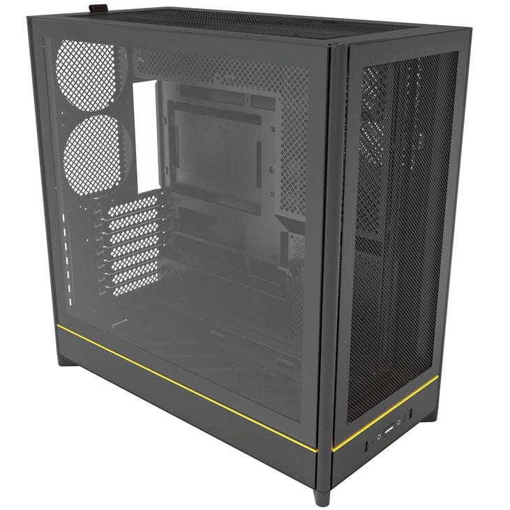 Montech HS01 PC case, midi tower, ATX, aRGB, tempered glass - black image number 0