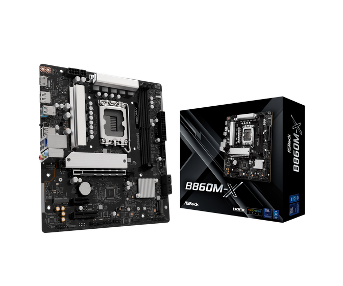 ASROCK B860M-X Motherboard, Socket 1851, Intel B860, mATX, DDR5 image number 0