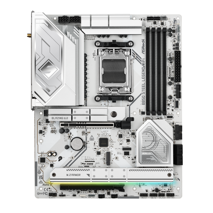 ASROCK B850 Steel Legend WiFi Mainboard, Sockel AM5, AMD B850, ATX, DDR5 image number 3