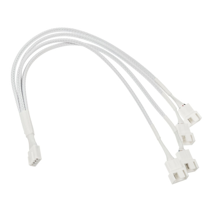 Kolink 1-4 PWM Fan Splitter Cable - 35cm, braided, white image number 1