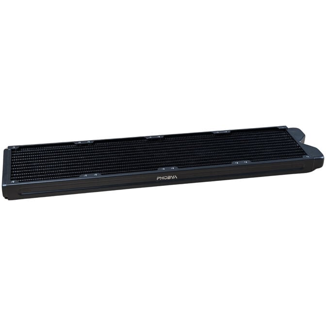 Phobya R27-S480 Radiator, 480 mm radiator, 18 FPI, copper fins, 2x G1/4-inch connectors &ndash; black image number 1