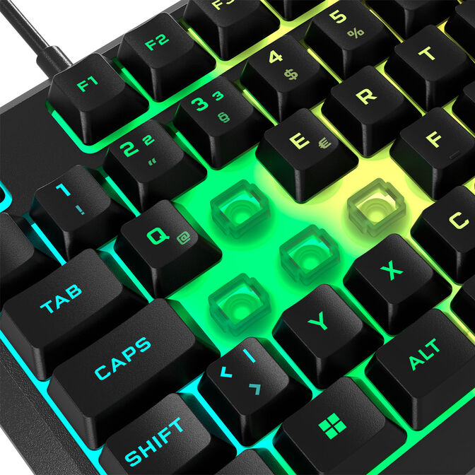 Corsair Gaming K55 Core RGB Gaming Keyboard, Full-Size (100%), Rubber Dome &ndash; black, ISO (DE) image number 7