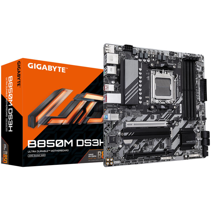 GIGABYTE B850M DS3H Mainboard, Sockel AM5, AMD B850, mATX, DDR5 image number 0