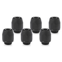 Alphacool TPV Metal 12.7/7.6mm Screw-in Fitting G1/4, 6-Pack - Black