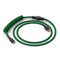 Glorious GMMK Coiled Cable Forest Green, Spiral Keyboard Cable, USB-C/USB-A &ndash; Dark Green/Black