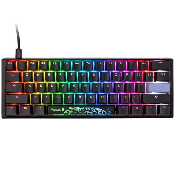 Ducky One 3 Classic Black/White Mini Gaming Keyboard, RGB LED - MX-Red (US) image number 1