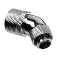 Alphacool HF Connection 45 Degree G1/4 Inch Female Thread to 16/10mm - Rotatable, Chrome Silver image number null