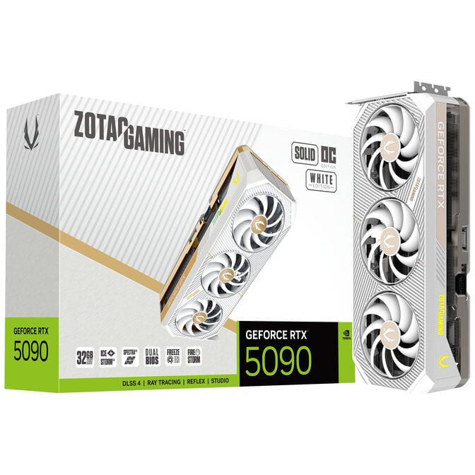 ZOTAC GAMING GeForce RTX 5090 Solid OC White Edition, 32768 MB GDDR7 image number 0