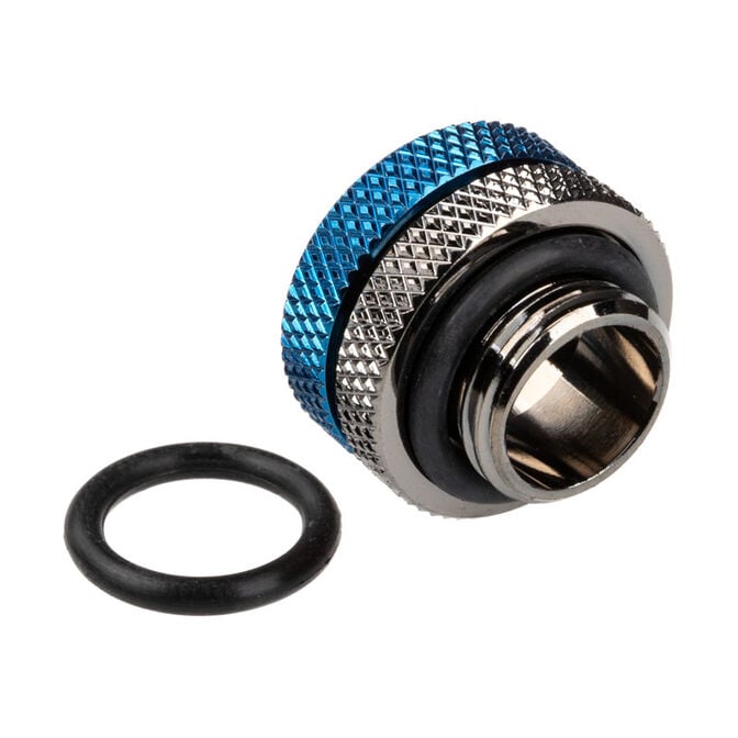 Bitspower Multi-Link Adapter connection straight G1/4 inch female thread to 12mm OD hard tube - glossy black image number 1