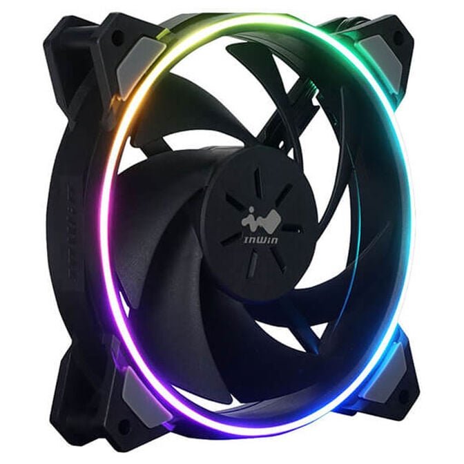InWin Sirius Loop RGB PWM Fan 3-Pack including RGB Controller - 120 mm, black image number 1