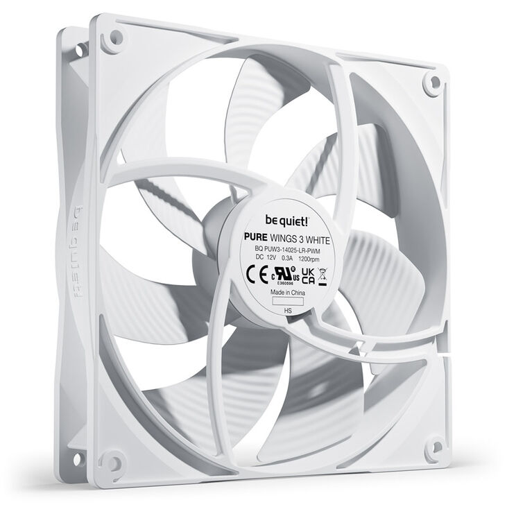 be quiet! Fan Pure Wings 3 PWM - 140 mm, White image number 1