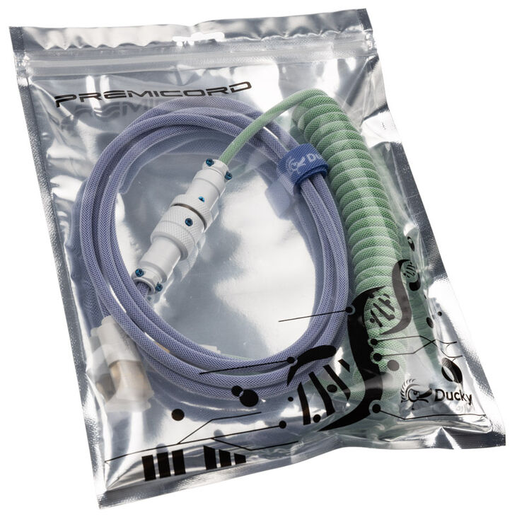 Ducky Premicord Iris coiled cable, USB Type C to Type A - 1.8m image number 5