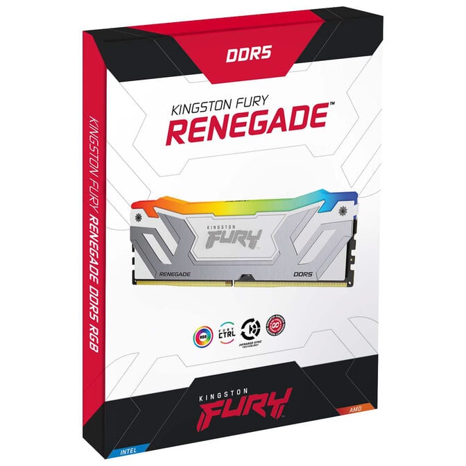 Kingston Fury Renegade RGB DDR5-8400 RAM, CL40, XMP 3.0, CUDIMM - 48 GB Dual-Kit, wei&szlig; image number 2