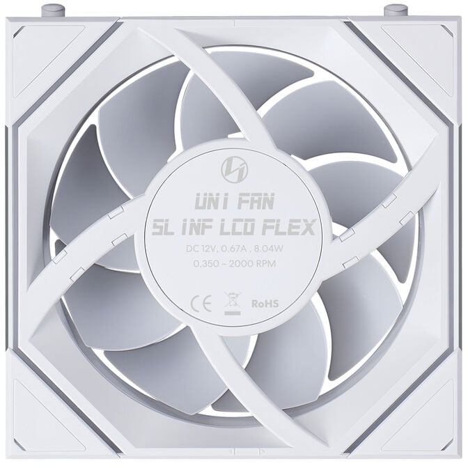 Lian Li UNI FAN SL-INF LCD FLEX Wireless Fan, ARGB and LCD - 120mm, white, 3-pack with controller image number 5