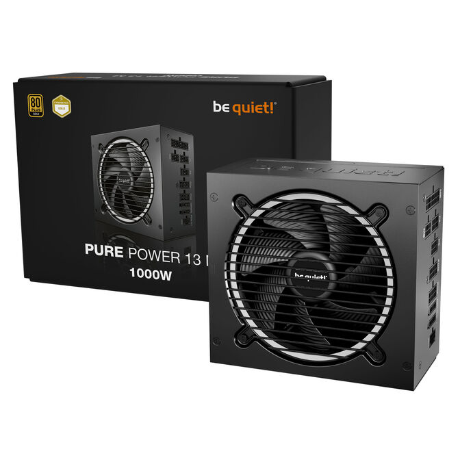 be quiet! Pure Power 13M 80 PLUS Gold Power Supply, ATX 3.1, PCIe 5.1 - 1,000 Watts, black image number 3