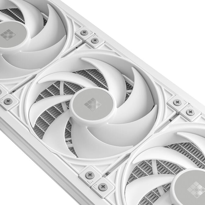 Sudokoo energlo 360 | 360mm aio vodno hlajenje z lcd zaslonom | argb pwm | belo | hladilnik za procesor 5 Sudokoo energlo 360 trije beli 120mm argb ventilatorji za radiator