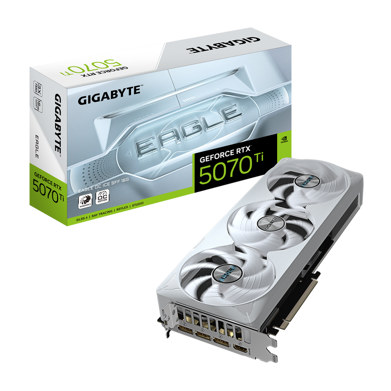 Graphics Card GIGABYTE GeForce RTX 5070 Ti Eagle OC Ice SFF 16G, 16384 MB GDDR7