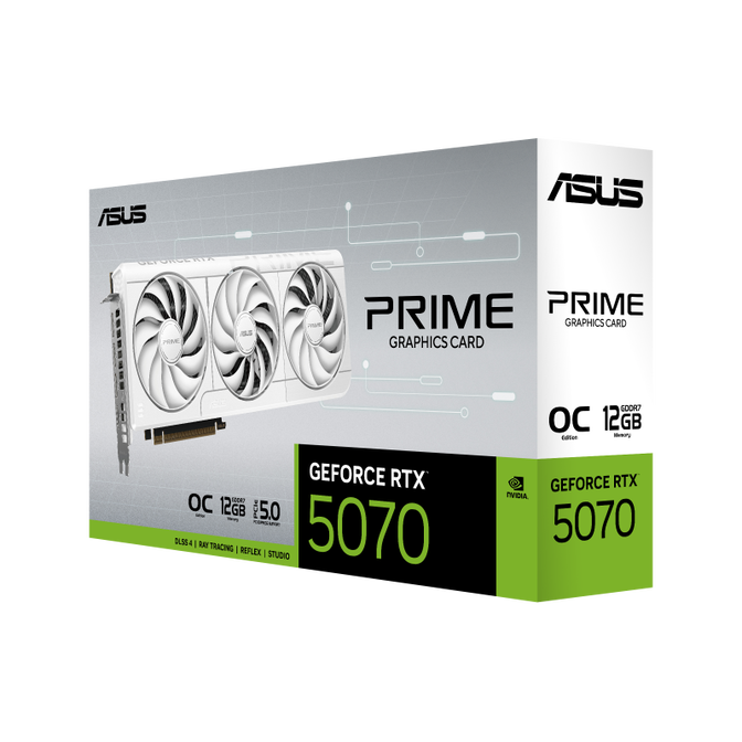 ASUS Prime GeForce RTX 5070 White OC Grafikkarte, 12288 MB GDDR7 image number 1