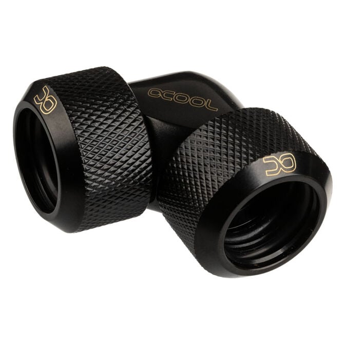 Alphacool Eiszapfen Adapter 90 Degree 16mm OD to 16mm OD Hardtube - black image number 0