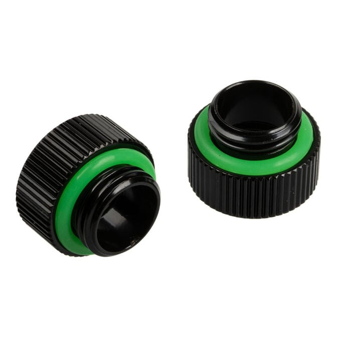 Bitspower Touchaqua Adapter straight G1/4 inch female to G1/4 inch male - 2 pack, black image number 1