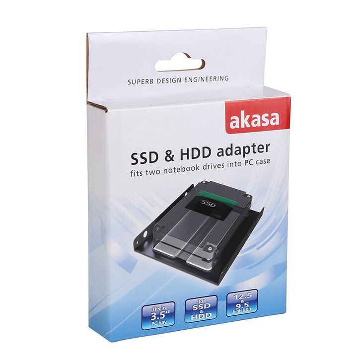 Akasa AK-HDA-03 Halterahmen für 2,5 Zoll in 3,5 Zoll image number 2