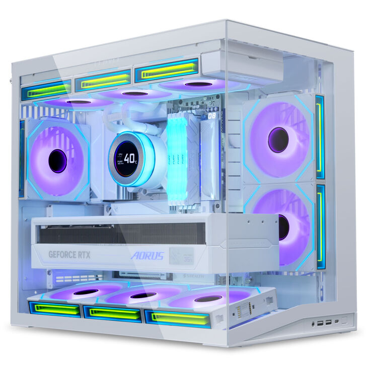 Lian Li O11 Dynamic Mini V2 PC-Gehäuse, Mini-Gehäuse, ATX, Tempered Glass - weiß image number 1