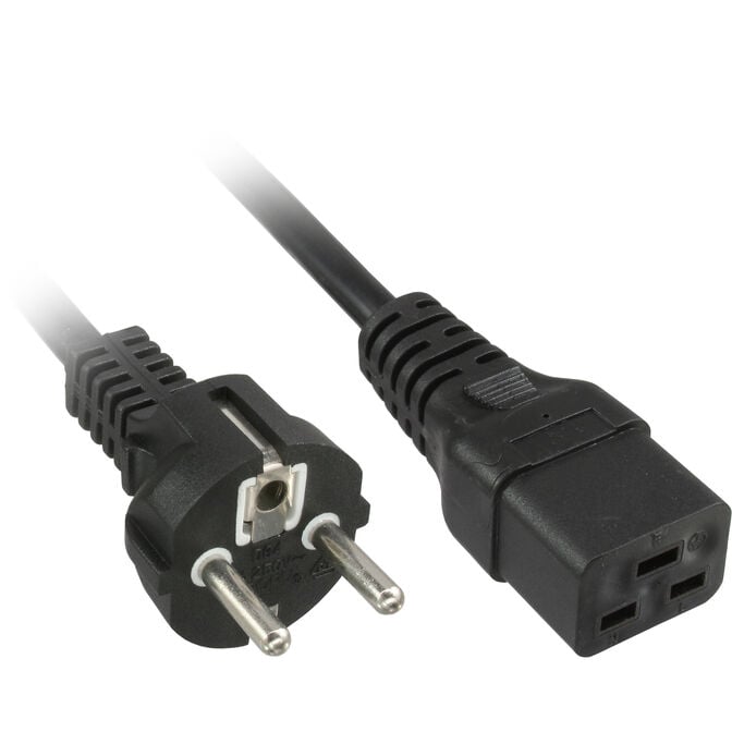 InLine Netzkabel C19, 16A, Schutzkontakt, gerade - 2m, schwarz image number 0