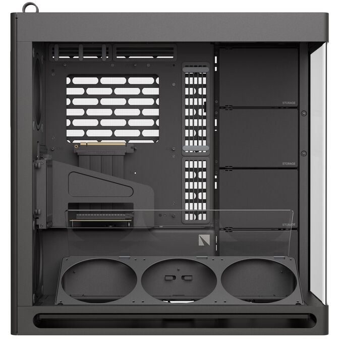 HAVN HS 420 VGPU PC Case, Mid Tower, E-ATX, Tempered Glass, PCIe 5.0 Riser Cable - Black image number 4
