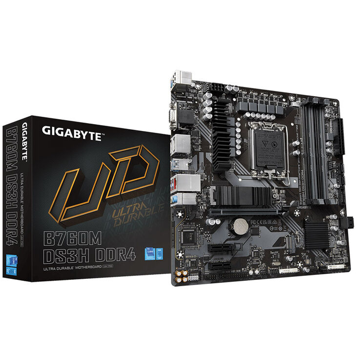 GIGABYTE B760M DS3H DDR4, Socket LGA 1700, Intel B760M, Micro-ATX - DDR4 image number 0
