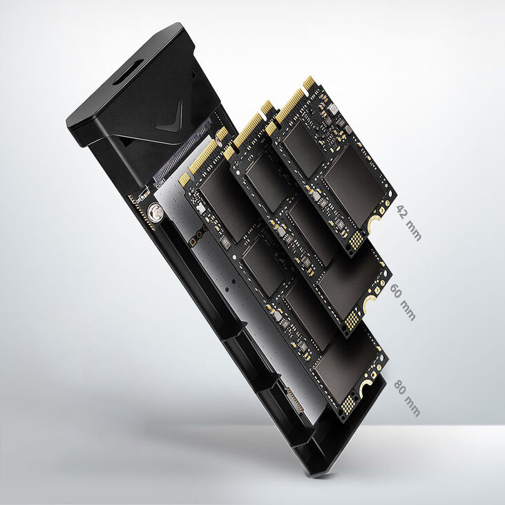 AXAGON EEM2-UB2 M.2 Gehäuse, NVMe, USB-C 3.1, 10 Gbit/s - schwarz image number 6