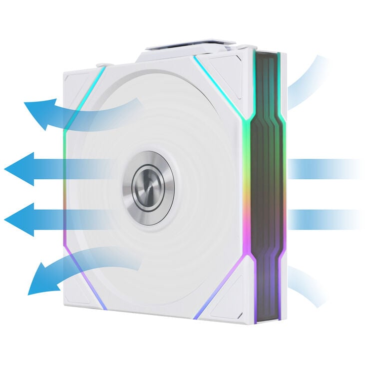 Lian Li UNI FAN TL Wireless Fans, ARGB, PWM, 3-Pack – Reverse Blade, 120 mm, White image number 7