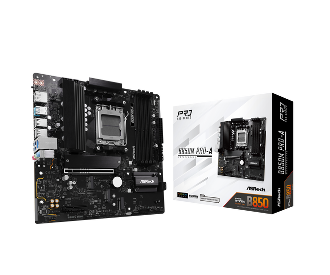 ASROCK B850M Pro-A motherboard, socket AM5, AMD B850, Micro-ATX, DDR5 image number 0