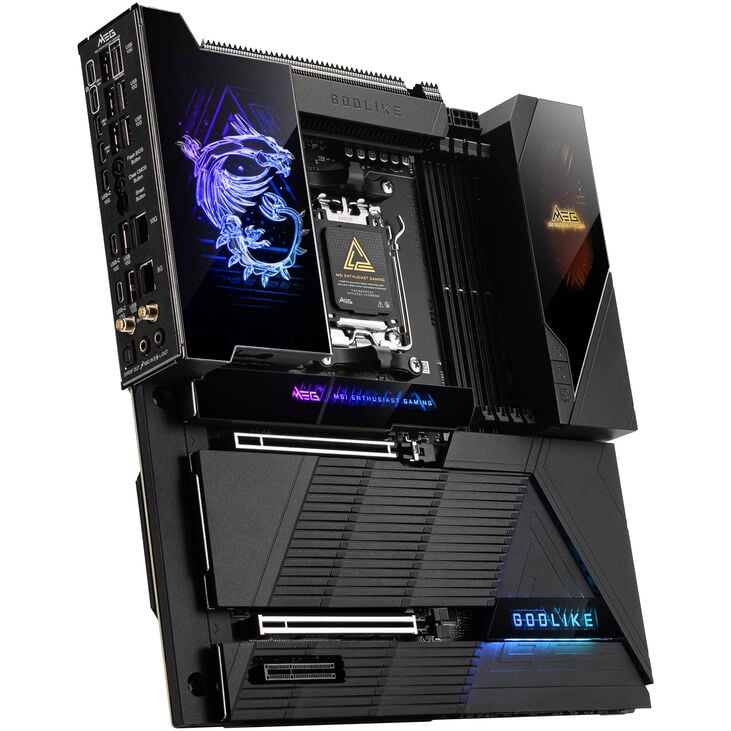 MSI MEG X870E Godlike Mainboard, Sockel AM5, AMD X870E, E-ATX, DDR5 image number 0