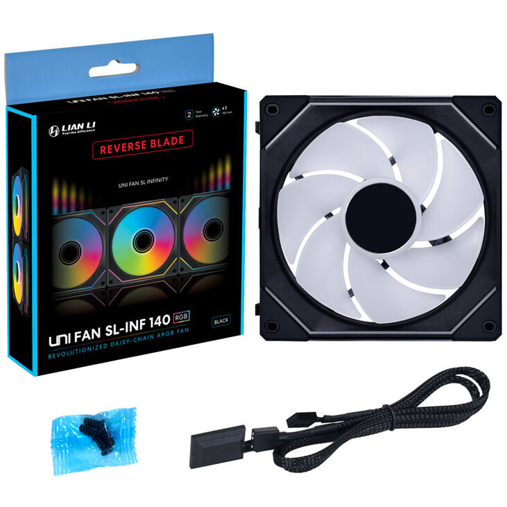 Lian Li UNI FAN SL-INF 140 ARGB Reverse Blade PWM Lüfter - 140mm, schwarz image number 7