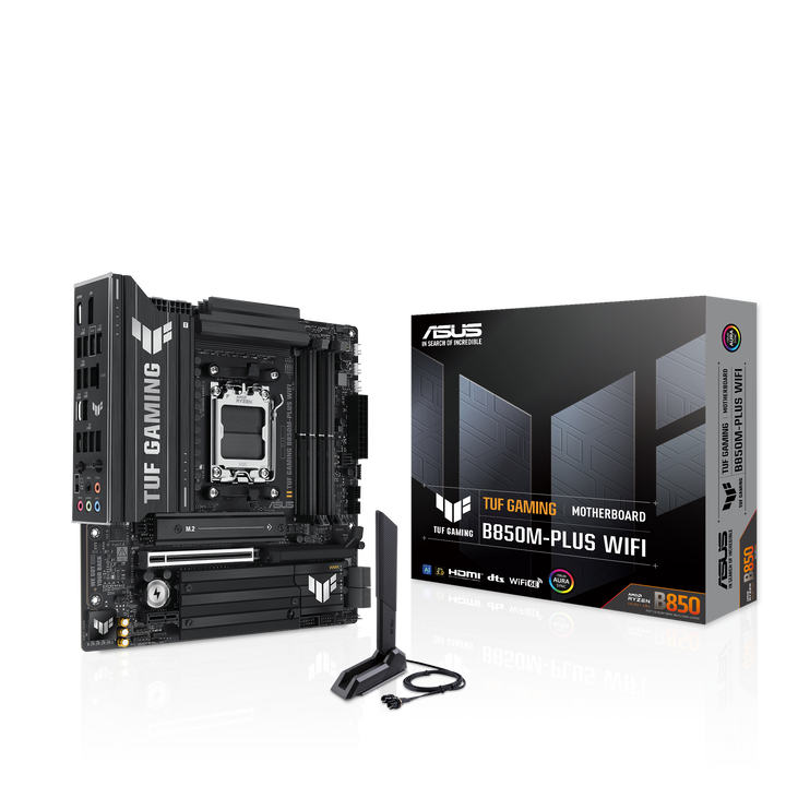 ASUS TUF Gaming B850M-Plus WiFi Motherboard, Socket AM5, AMD B850, Micro-ATX, DDR5 image number 0