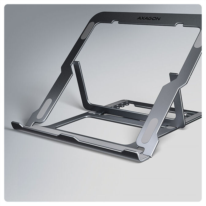 AXAGON STND-LAG Laptop-St&auml;nder, h&ouml;henverstellbar, faltbar, Aluminium - grau image number 1