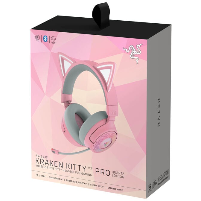 Razer Kraken Kitty V3 Pro wireless gaming headset, Chroma RGB - quartz image number 6