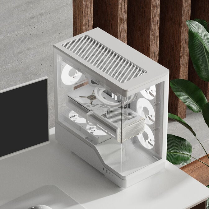 Aerocool P500A PC-Geh&auml;use, Midi-Tower, ATX, Tempered Glass, RGB - wei&szlig; image number 1