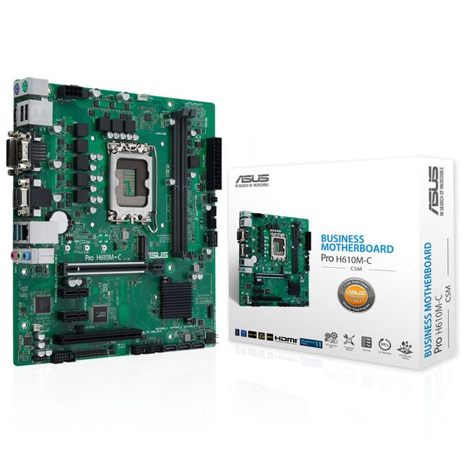 ASUS PRO H610M-C-CSM, Intel H610 motherboard, Socket 1700, DDR5 image number 0