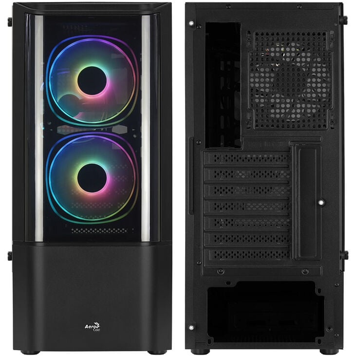 Aerocool Quantum v3 Midi-Tower, RGB, Tempered Glass - schwarz image number 2