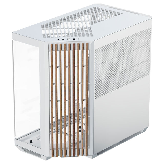APNX V1 PC Case, Mid Tower, ATX, Tempered Glass &ndash; Wood, White image number 0