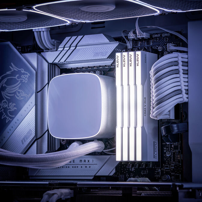 KLEVV CRAS V RGB EXPO DDR5-6000 RAM, CL30, XMP 3.0 & EXPO - 32 GB Dual-Kit, wei&szlig; image number 15