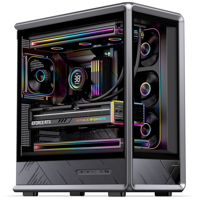 Jonsbo D401 PC-Geh&auml;use, Midi-Tower, ATX, Tempered Glass - schwarz image number 1