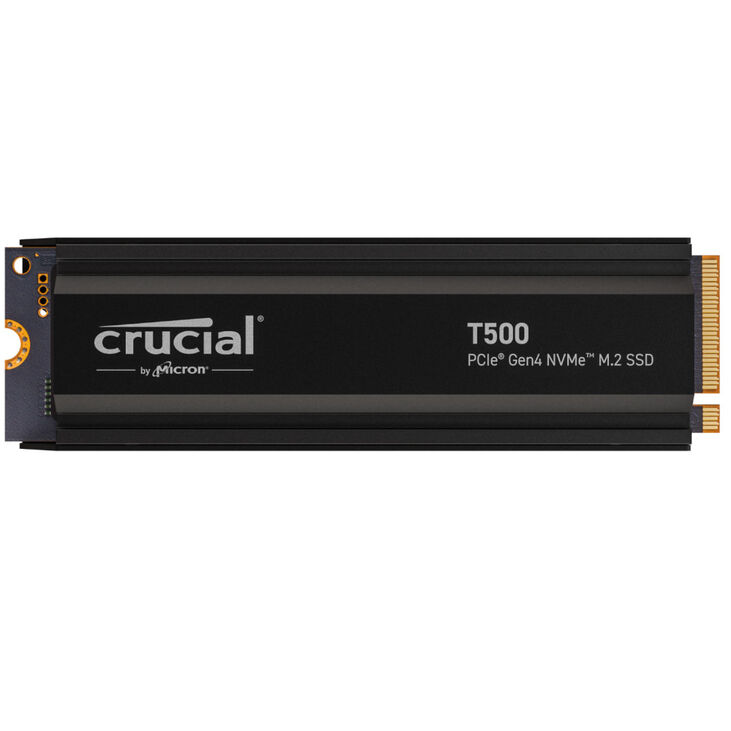 Crucial T500 NVMe SSD, PCIe 4.0 M.2 Type 2280 - 4TB, with heatsink image number 0